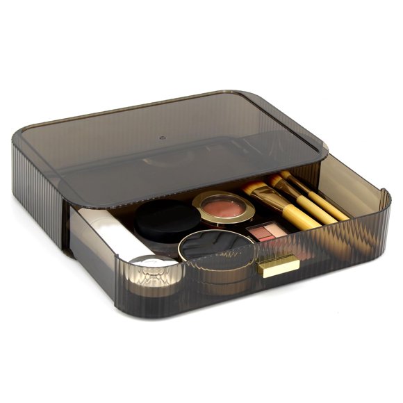 JONKASIPA Cajones organizadores de maquillaje, organizadores y almacenamiento apilables para tocador de baño, ideal para cosméticos, cuidado de la piel, lápices labiales, cuidado de uñas (1 cajón negr