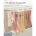thumbnail image 7 of SONGMICS 2-Level Clothes Drying Rack Laundry Drying Rack with Height-Adjustable Wings 33 Drying Rails Sock Clips Silver and White, 7 of 7
