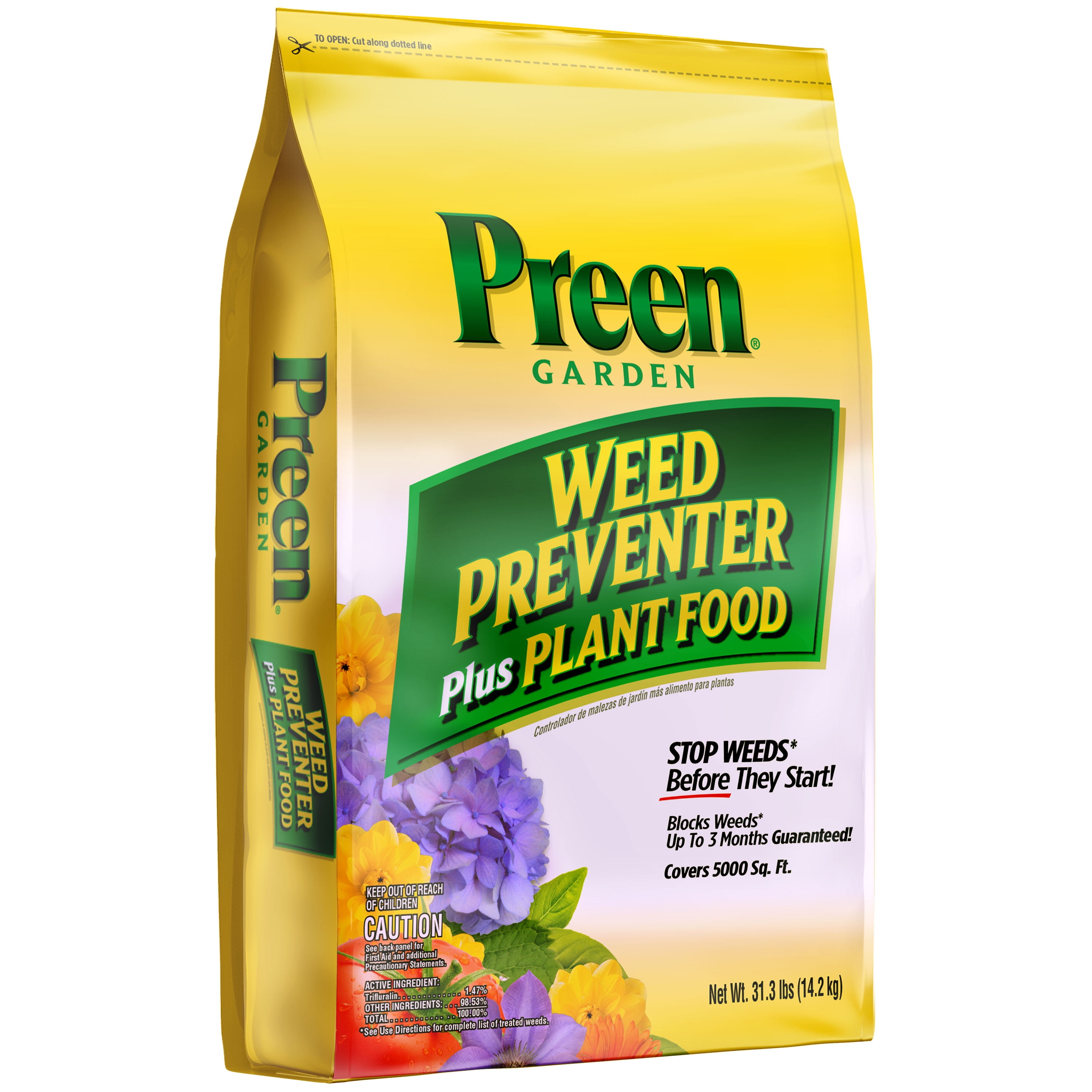 Preen Garden Weed Preventer Plus Plant Food Fertilizer 31.3 lb. Bag - Covers 5,000 Sq. ft.