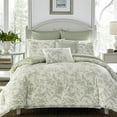 thumbnail image 1 of Laura Ashley Natalie Bonus Comforter Set, King, Soft Green, 1 of 5