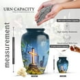 thumbnail image 2 of KARYLIZ Jesus Cross Cremation Large Funeral Urns For Adult Ashes Women - Cross Midnight Blue Urns For Human Ashes Adult Man - Forest Burial Urn For Male Female, 2 of 7