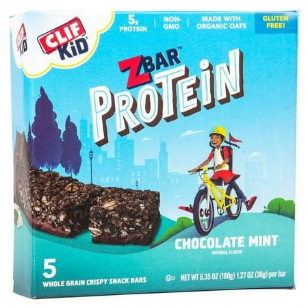 Clif Kid Zbar - Chocolate Mint - Organic - Whole Grain Snack Bars - Granola Bars - 5ct - 6 boxes
