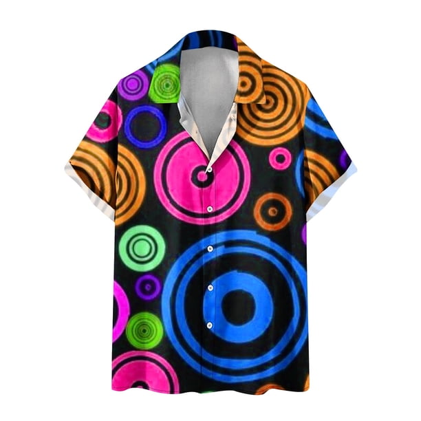 Camisas de Manga Larga para Hombres Blusa Cómoda de Cuello de Impresión, Camisa Casual de Poliéster para Uso Diario, de Fiesta Y de Primavera de Verano