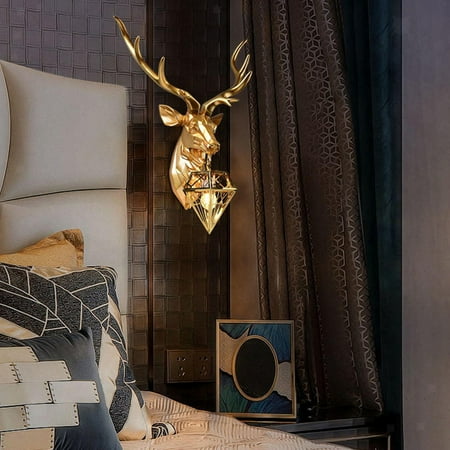 

Antler Sconces Light Animal Wall Sculpture Deer Head Wall Lamp For Corridor
