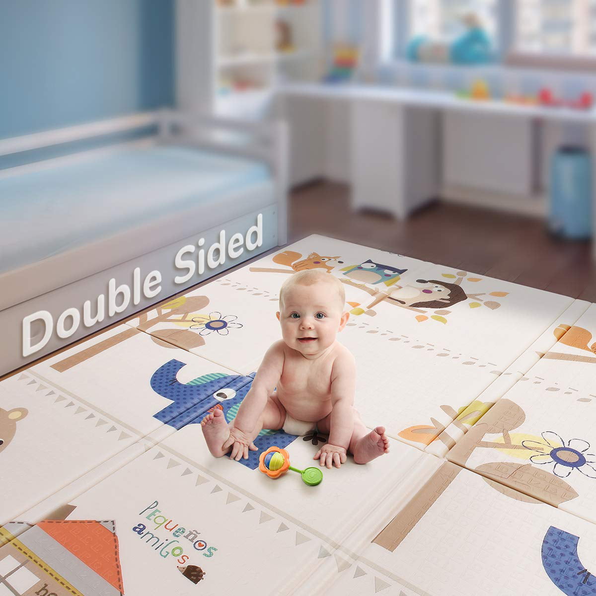 Portable Children Double-sided Folding Crawling Mat Baby Indoor Outdoor Play Mat 