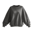 thumbnail image 4 of Gytharion Women's Oversized Sweatshirts Crew Neck Drop Shoulders Solid Color Soft Cozy Comfortable Pullover Tops Lounge Classic Basic Pullovers, 4 of 5