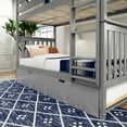 thumbnail image 4 of Plank+Beam Solid Wood Twin over Twin Bunk Bed with Storage Trundle for Adults/Kids, Grey, 4 of 10