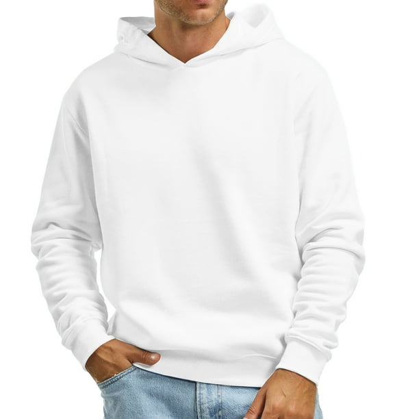 Gibobby Sudadera ligera hombre Sudadera ligera casual con capucha para hombre(Blanco,M)