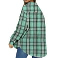 thumbnail image 4 of UVN Plaid Shirt for Women Oversized Flannel Long Sleeve Shirts Casual Button Down Blouse Tops with Pockets, 4 of 9