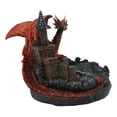 thumbnail image 3 of Medieval Red Dragon On Castle Tower Decorative Ashtray Or Key Coin Dish Figurine, 3 of 10