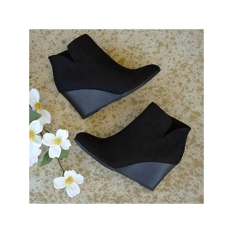 Cut out shop wedge booties