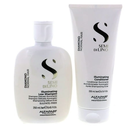 Alfaparf Milano Semi Di Lino Illuminating Low Shampoo and Conditioner Diamond...
