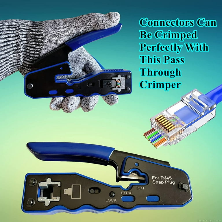 CableCreation Cat6 RJ45 Connectors, 10-Pack Cat6 RJ45 Ends, Ethernet Cable  Crimp Connectors UTP Network Plug for Solid Wire and Standard Cable