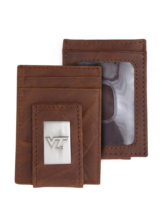 Eagles Wings Virginia Tech VT Hokies Wallet Front Pocket Leather Wallet