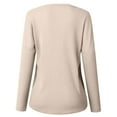 thumbnail image 5 of Eiyaclvo Waffle Knit Tops for Women Fashion Button Up V Neck Henley Shirts Basic Solid Long Sleeve Pullover Tops Fall Casual Tunic Tops, 5 of 5