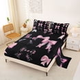 thumbnail image 2 of Manfei Pink Princess Bow Set Queen Sheet Sets for Girls, Cute Ribbon Bed Set, 4 Pieces, 2 of 5