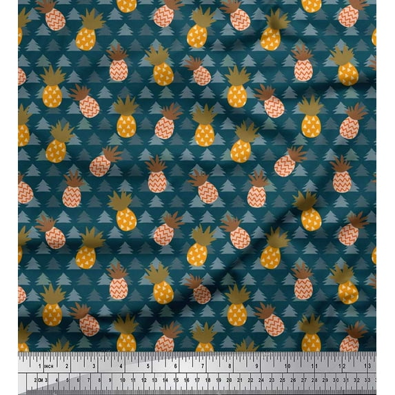 Soimoi Cotton Cambric Fabric Tree & Pine Fruits Fabric Prints by Yard 56 Inch Wide