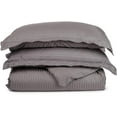 thumbnail image 1 of Splendid - Luxurious Quality 3 PC 600 TC Cotton Duvet cover set (Stripe Dark Grey, Queen)- Easy to care, Super Soft & Durable - Zippered Closure with Corner Ties, 1 of 3