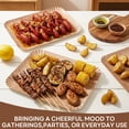 thumbnail image 3 of 9 Pack Disposable Paper Food Serving Trays for Party, Bamboo Pulp 16 inch Paper Plates Platters, Charcuterie Boards for Friut, Dessert, Cookie and BBQ, 3 of 7