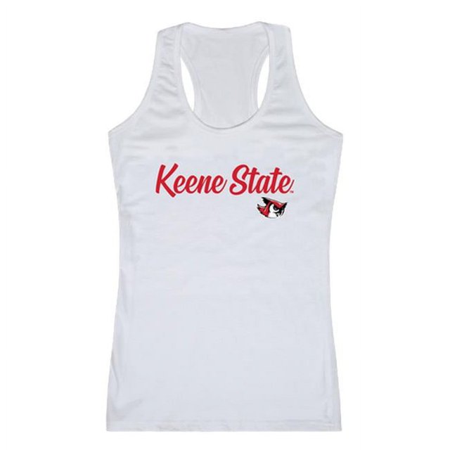 W Republic 557-453-WHT-03 Débardeurs Script pour Femmes Keene State College, Blanc - Large