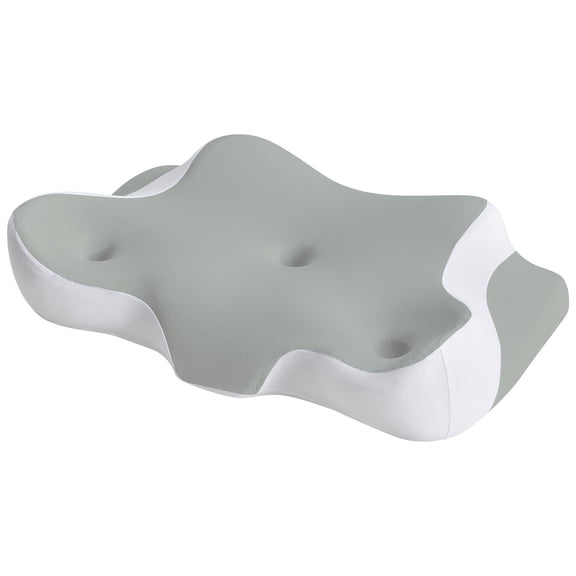 TOPCOMFY Memory Foam Neck Pillow with Ergonomic Support Removable Pillowcase for Side Back and Stomach Sleepers, Gray