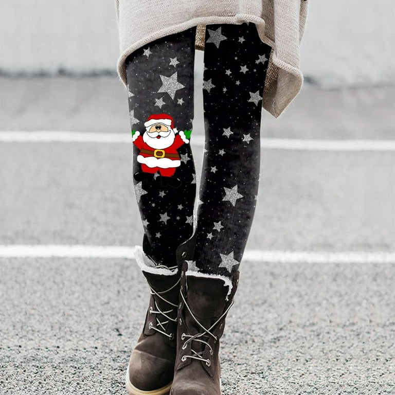 HSMQHJWE Girls Yoga Pants New Mix Leggings Plus Size Textu Women Casual  Cute Cartoon Christmas Santa Print Inside Leggings Boots Pants Leggings For