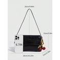 thumbnail image 6 of Women's Black Crocodile Embossed Shoulder Bag with Adjustable Strap, 6 of 6