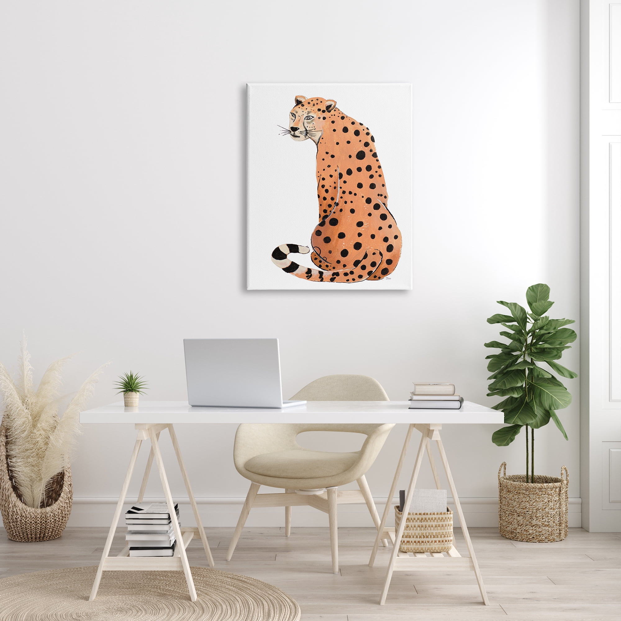 Stupell Industries Orange Jungle Cat Bold Spots Safari Animal, 30 x 40, Designed by Patricia Pinto