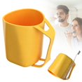 thumbnail image 5 of Lshylf Portable Plastic Mouthwash Cup With Toothbrush Slot Multicolor Handle Mug For Bathroom,Yellow*3,3.94*3.15 in, 5 of 5