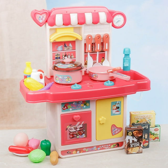 Children's Homemaking Simulation Kitchen Toy Set Baby Girl's Cooking Small Kitchen And Sound Effects Kitchen Appliances