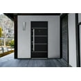 thumbnail image 5 of Front Exterior Prehung Steel Door / Deux 6083 Black Enamel / Stainless Inserts Entry Metal Modern Painted, 5 of 5
