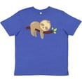 thumbnail image 3 of Inktastic Cute Sloth Sleeping On Tree Branch, Lazy Sloth Youth T-Shirt, 3 of 5