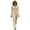 C10/Beige, variant on Womens Dresses Slim Fit Long Casual Dress With Gentle Waist Definition And Half Zip Stand Collar For Modern Dress