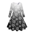 thumbnail image 4 of Girl Christmas Dress Christmas Print Long Sleeve Christmas Dress Baby Outfit Christmas Dress Up Clothes 8-9 Years, 4 of 5
