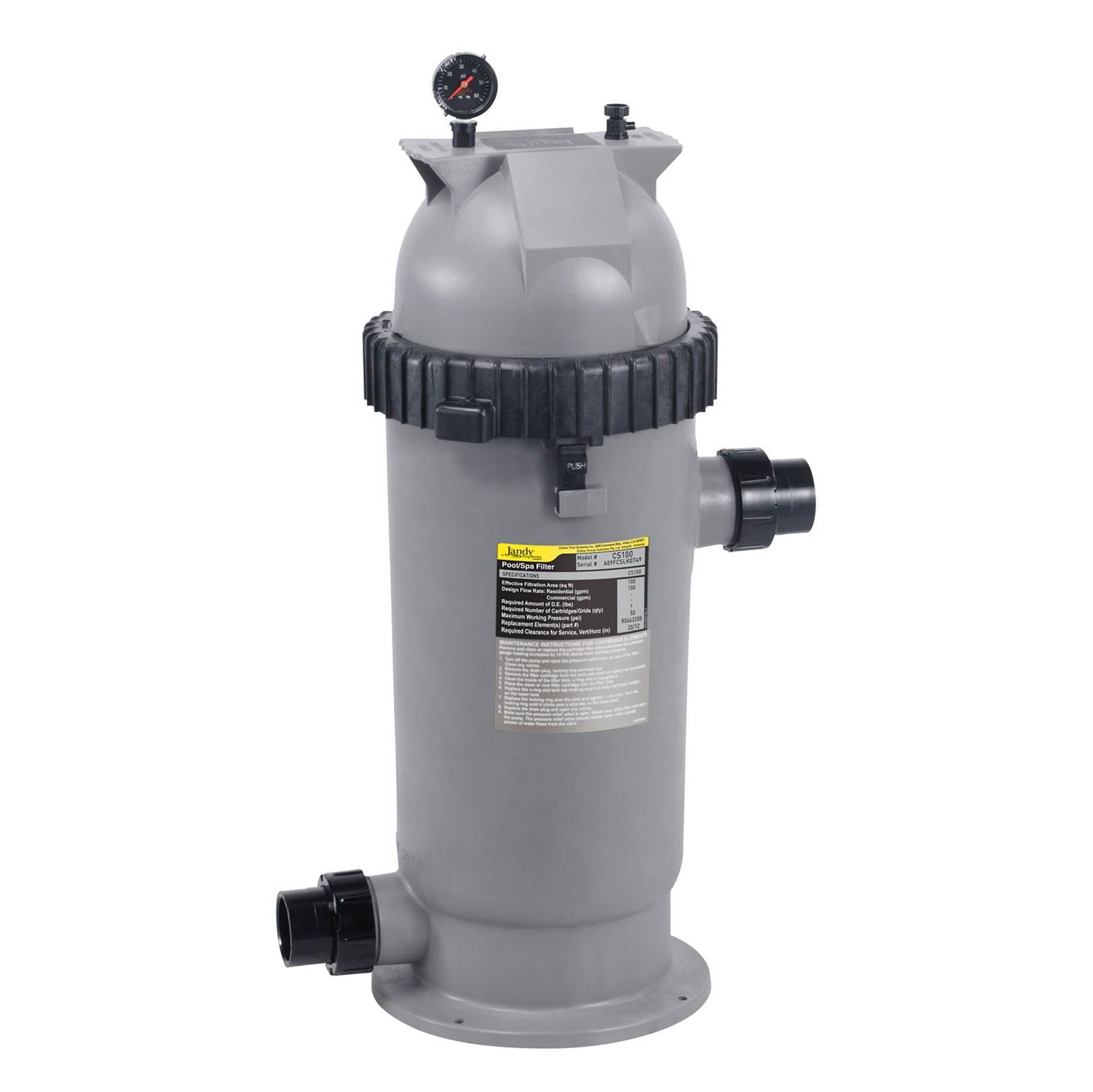 Jandy Pro Series CS 200 Square Feet Pool Single Element Cartridge