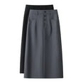 thumbnail image 6 of Women'S Gray Suit Skirt 2023 New High Waist Bodycon Pencil Midi Slit Back Elegant Office Wear Autumn Fashion Straight Design, 6 of 6