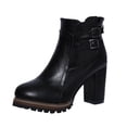 thumbnail image 1 of NECHOLOGY Botas Mujer Adulto Femenino Zapatos Botines para mujer Botas altas de tacón único botas gruesas para mujer zapatos de mujer con cremallera botas de mujer (Black, 8.5), 1 of 6