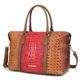 thumbnail image 4 of Raven Faux Crocodile-Embossed Vegan Leather Womens Weekender Bag, 4 of 10