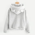 thumbnail image 5 of Krdevn Bear Ear Hoodie - Women's Pullover with Cute Ears, Warm Loose Fall Sweatshirt for Casual Outfits, Size for 3XL, 5 of 6
