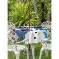 thumbnail image 2 of Outdoor Tablecloth with Umbrella Hole and Zipper, Blue Snowman Christmas Round Table Cloth 54 Inch Waterproof Tablecloth, Xmas Snowflake Birds Berry Winter Picnic Table Cover for Patio Camping, 2 of 7
