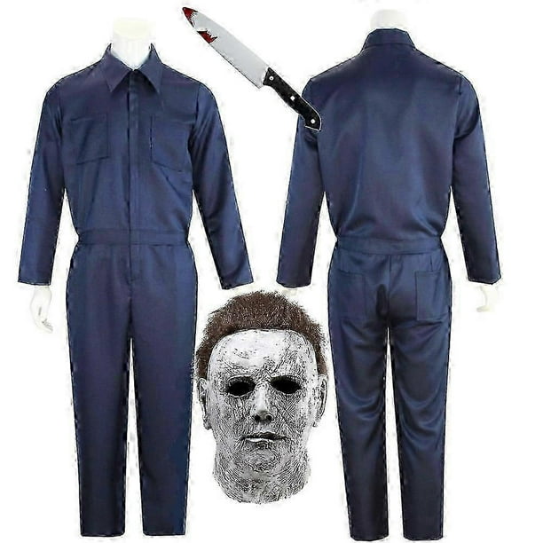 Adult Michael Myers Cosplay Costume Mask Props Halloween Jumpsuit Outfits Horror Bloody Killer Carnival Party Costume For Men