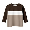 thumbnail image 5 of Tshirt Boys Brown Long Sleeve Shirt Kids Boys Crew Neck Basic Tees Boys Fall Shirts Girls Size 9-10 Years Clothes, 5 of 5