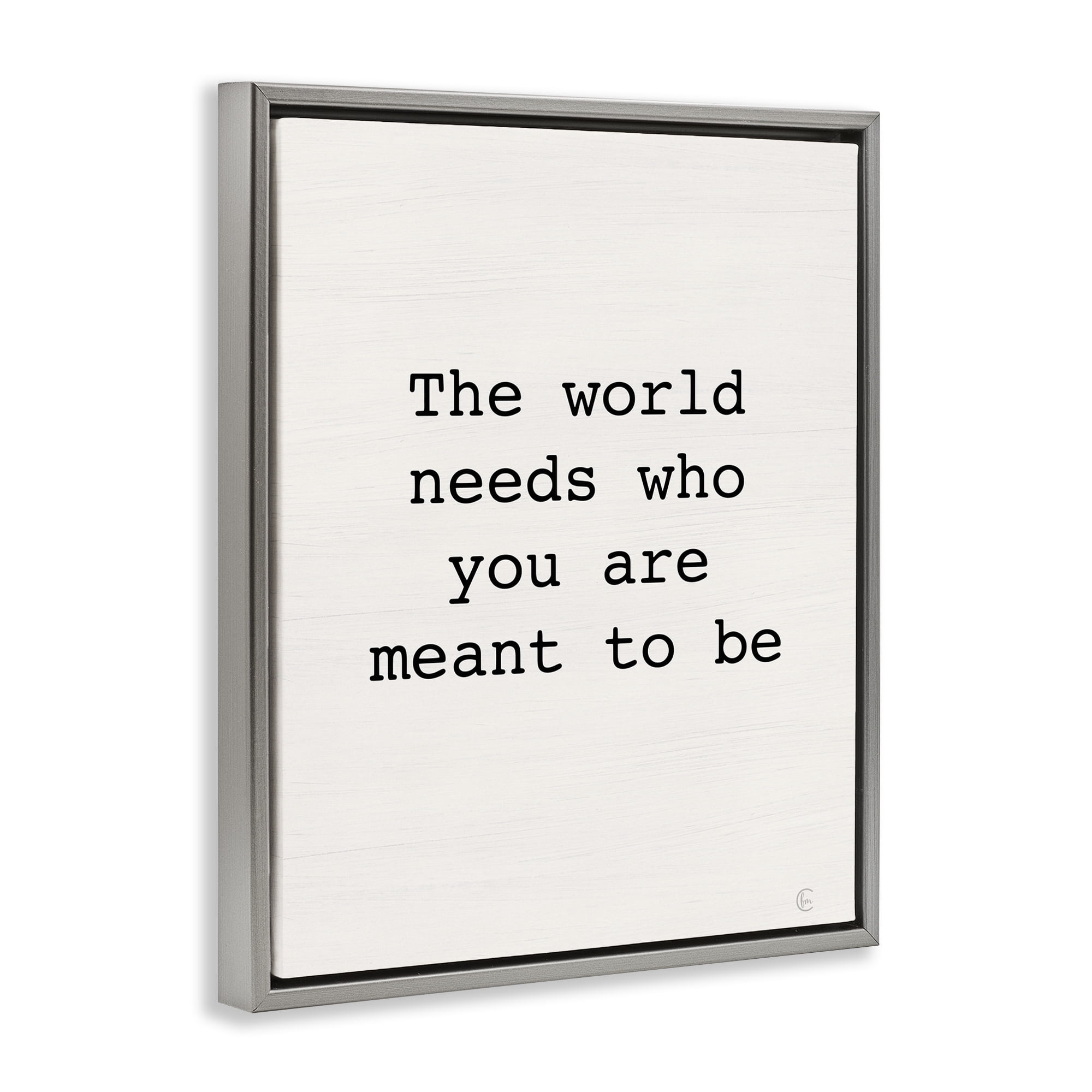 Stupell Industries Inspirational Meant To Be Typography Painting Gray Floater Framed Art Print Wall Art, 17 x 21