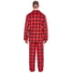 thumbnail image 5 of Pijama de polar con cuello de muesca para hombre - Rojo grande, 5 of 7