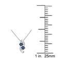 thumbnail image 4 of Aone Jewelry 0.25 Carat Natural Blue Diamond Blossom Flower Design Pendant Necklace For Woman Crafted In 10k Rose White and Yellow Gold With 18 Gold Plated Over 925 Sterling Silver Box Chain, 4 of 5