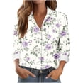 thumbnail image 3 of TaTaai Women Casual Button Down Long Sleeve Shirt Collared Printed Blouse Ladies Weekend Vacation Outdoor Wear Soft Breathable No Fading Machine Washable Comfortable Top Gift, 3 of 6