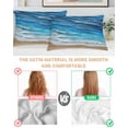 thumbnail image 3 of Blue Coastal Beach Pillow Cases King Size Set of 2, Smooth Satin Pillowcase for Hair and Skin, Summer Nautical Oil Painting Decorative Cooling Bed Pillow Covers with Zipper, 20x36 Inches, 3 of 5