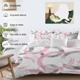 thumbnail image 3 of 3 Piece Pink Grey Duvet Cover Set California King,Microfiber Comforter/Quilt Cover with Corner Ties and 2 Pillowcases,Geometric Circle Modern Abstract Simple Art Soft Bedding with Zipper Closure, 3 of 8