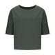 thumbnail image 4 of Vestidos Casuales Para Mujer, Blusas De Mujer De Moda Blusas casuales lisas para mujer, blusa de verano de moda con cuello redondo y mangas 3/4, 4 of 6