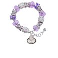 thumbnail image 2 of Delight Jewelry Keep Calm Mom is Here Purple Butterfly Bead Charm Bracelet, 7"+1" Extender, 2 of 5
